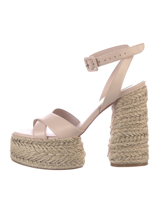 Christian Louboutin SUPER MARIZA 130 Platform Espadrille Sandals Size 37  $945
